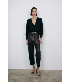 Pantalón Efecto Piel Bruna Bad Habits