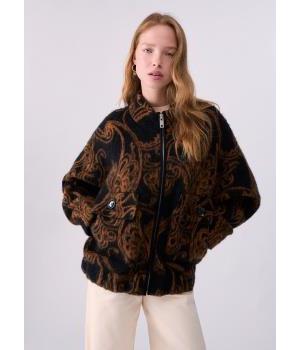 Bomber Liu Jo mujer de punto jacquard de lana y alpaca