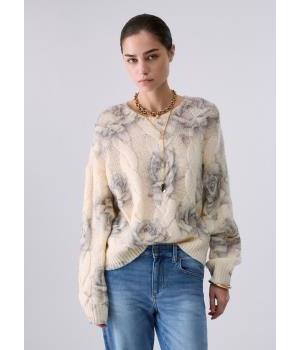 Jersey de lana con rosas Liu Jo para mujer