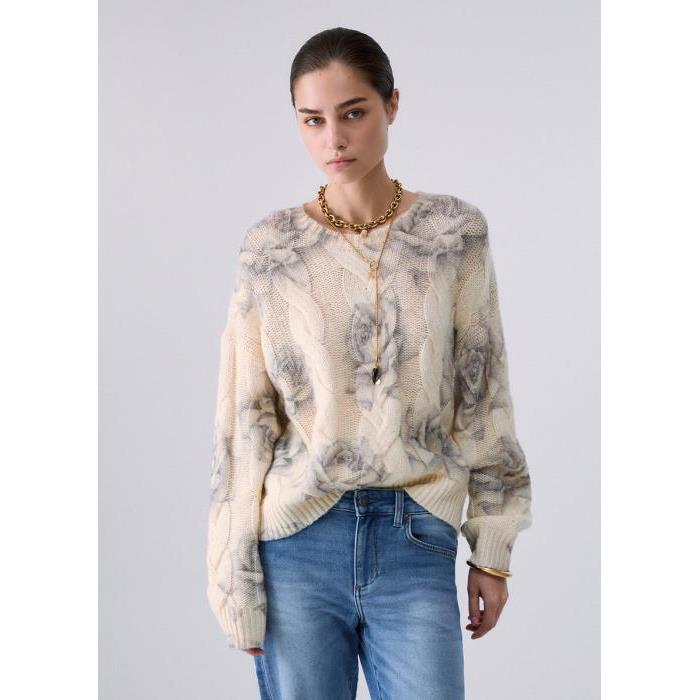 Jersey de lana con rosas Liu Jo para mujer